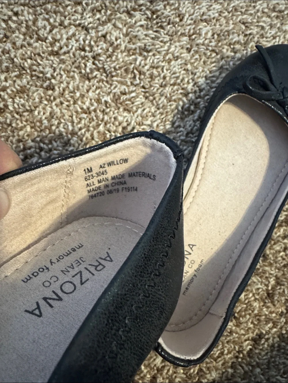 Arizona Jean Company Black Bow Ballet Flats